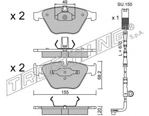 TRUSTING 574.0W Brake Pad Set, disc brake